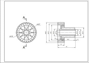 The middle gear for the Kenwood KW715563 grinder