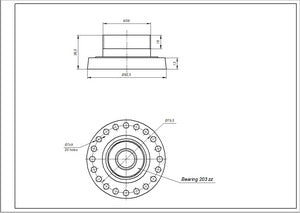 Bearing block 203 EBI COD.098 of an Electrolux vertical washing machine