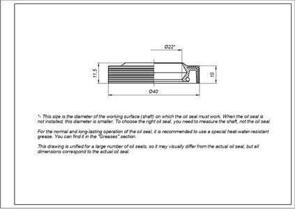 Seal for Candy washing machine 22*40*10/11.5 92445576