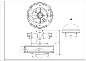 Vacuum cleaner motor VAC043UN SKL 1600W D=134/84mm H=35/108mm (with protrusion)