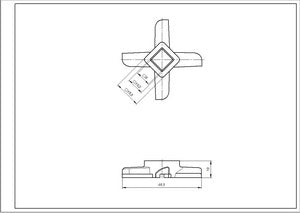 Нож для мясорубки Kenwood KW715551 D=46мм s=10мм Отверстие=9x9мм