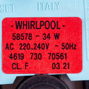 Pump 34W 58578 for Whirlpool washing machine 481236018529