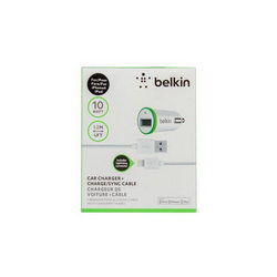 Belkin car charger (USB 5V 2.1A) + USB/30pin cable