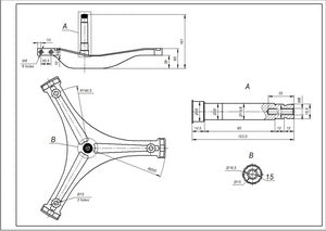 Drum crossbar for washing machine Atlant 730136201500 L=125mm