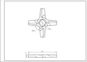 Knife for grinder Zelmer ZMMA025X (A861009) 10003882 D=47mm s=5mm Hole=9x9mm NR5 (double sided)