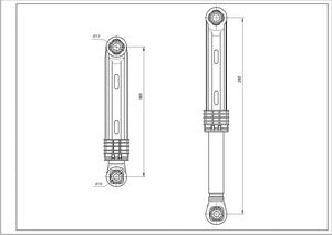 Tank shock absorber for washing machine Samsung 80N DC66-00343D