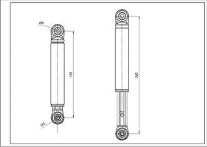 Tank shock absorber for washing machine Miele 120N 4500826