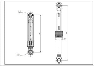 A set of tank shock absorbers (2 pcs) for a washing machine LG 4901ER2003A 100N L=170-270mm