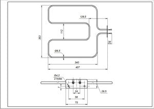 Lower oven 1200W for Beko oven 262900099