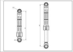 Tank shock absorber for washing machines Samsung DC66-00343H 70N L=150-220mm D=10/13mm ANSA