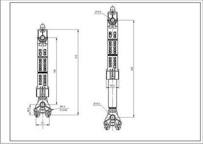 Амортизатор бака для пральної машини Whirlpool 481246648088 ANSA 120N L=170-265mm