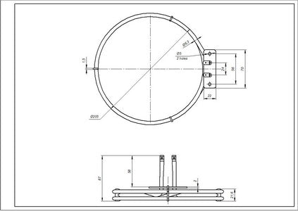 Тен конвекції 2400W (круглий) для духовки Electrolux 140089339059