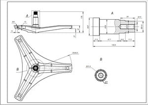 EBI drum cross for LG washing machine COD.727 L=100mm