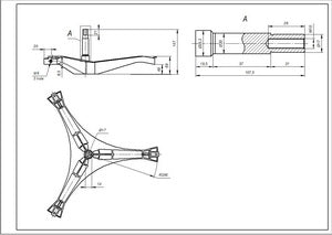 EBI drum cross for Samsung washing machine COD.741 L=107mm