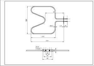 Zanussi 3570635015 Ten lower 1000W for the oven