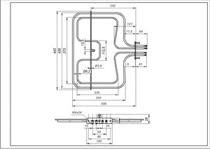 Top grill (grill) 2700W 240V for Electrolux oven 3570797047