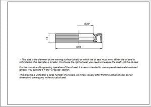 Oil seal 40*55*10mm WLK for a washing machine