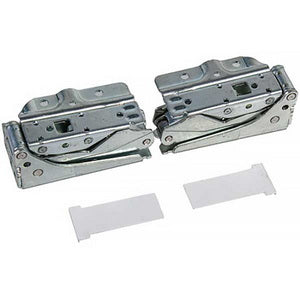 A set of door hinges 4055504197 for an Electrolux refrigerator