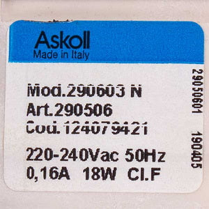 Помпа (насос) для пральної машини 50241445001 Askoll 18 Вт 290603 (контакти роздільні спереду; на 3 саморізи)