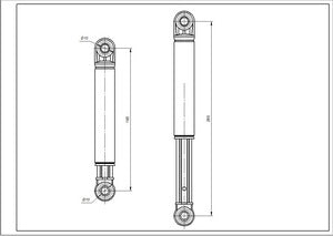 Tank shock absorber 50015400 250N Ansa for Ardo washing machine