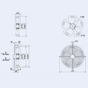 Осьовий вентилятор Weiguang YWF4D-500S-137/35-G 380V 1300rpm 6570 м3/год