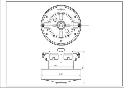 Двигун для пилососа Bosch 12022125 SKL D=120/83 mm H=26/105 mm 800 W