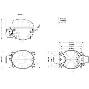 Компресор для холодильника EMBRACO ASPERA EMT6160Z R134a 732W (з пусковим реле CSIR)