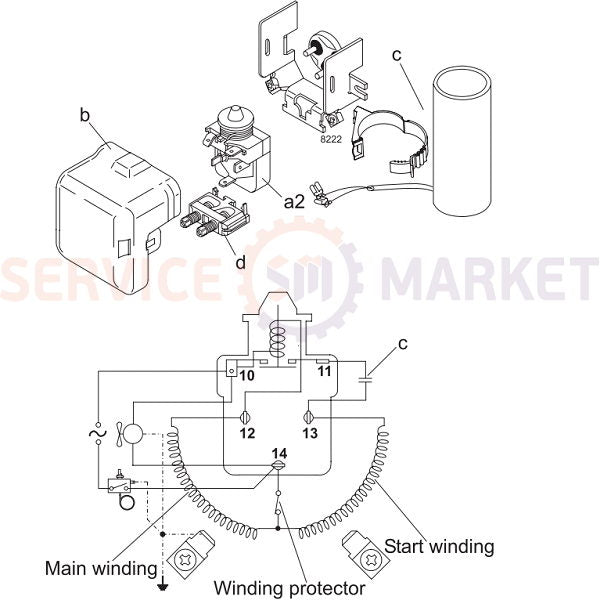 Compressor for refrigeration SECOP (DANFOSS) SC15MLX R404a/R507a 1285W (with starting relay BN171