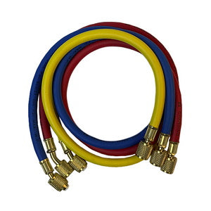 A set of filling hoses B336-S (3 pcs.x900mm 1/4&apos&apos-1/4&apos&apos SAE) for freon R-22 R-134 R-502