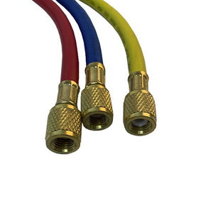 A set of filling hoses B360-S (3 pcs.x1500mm 1/4&apos&apos-1/4&apos&apos SAE) for freon R-22 R-134 R-502