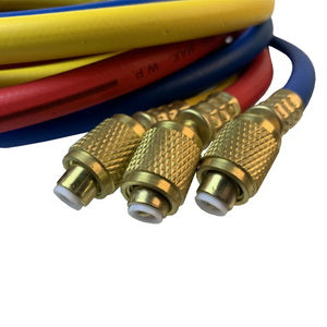 A set of filling hoses B372-S (3 pcs.x1800mm 1/4&apos&apos-1/4&apos&apos SAE) for freon R-22 R-134 R-502