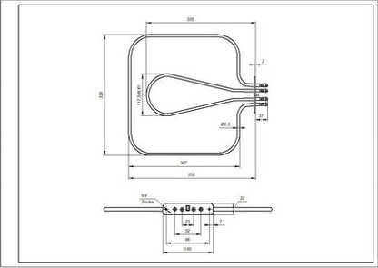 Candy 41020672 Тен нижній для духовки 1050W + 450W