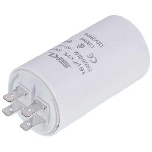 Пусковий конденсатор для пральної машини CAP524UN 16uF 450V 70x40mm (4 клеми)