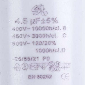 Mondo CBB60 washing machine start capacitor 4.5uF 450V