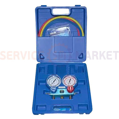 Манометрический коллектор 2- вентильный VMG -2 R410А-B VALUE+шланги 3шт.x900mm(R410 R407 R22 R134)
