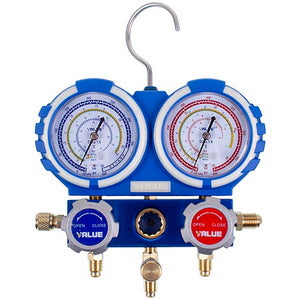 VALUE VMG-2 2-valve manometric manifold R410A-B + 3 hoses (R410 R407 R22 R134)