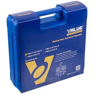 VALUE VMG-2 2-valve manometric manifold R410A-B + 3 hoses (R410 R407 R22 R134)