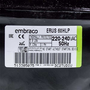 Compressor for refrigerator EMBRACO ERUS60HLP R134 144W