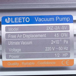 Vacuum pump with pressure gauge LEETO 2XZ-2A/C-SV (2 stages/128 l/min)