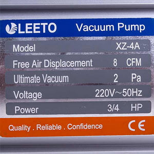 Vacuum pump for air conditioner LEETO XZ-4A (1 stage 226 l/min.)