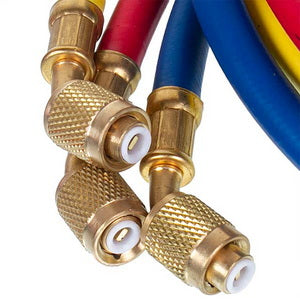 Pressure manifold 2-valve LEETO LMG-2-R22 (R22 R-134 R404 R407) + hoses 3 pcs.x1200mm