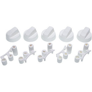 A set of universal stove adjustment knobs with adapters (5 pcs.)