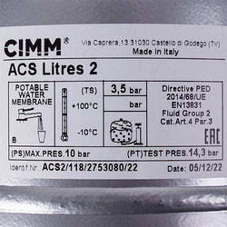 Expanding tank 2 l 1/2'' for gas boiler 39818200