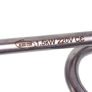 Тен для нагріву води 1500W 220V (нержавіюча сталь) L=175mm M16 (скріпка)