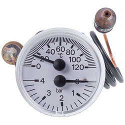 Thermal manometer 0-4 bar 0-120 °C for Viessmann gas boiler 7825530