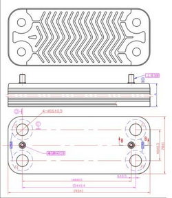 Heat exchanger plates (16 plates) for gas boiler 17B1901600