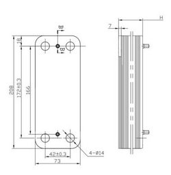 Plate heat exchanger (12 plates) for gas boiler Demrad 3003200026