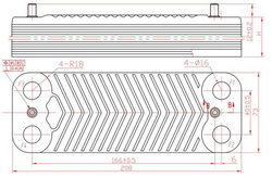 Heat exchanger plates (14 plates) for gas boiler Protherm Tiger 24 0020025294