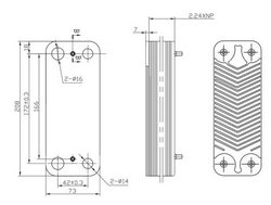 Plate heat exchanger (10 plates) for gas boiler Demrad 3003200027