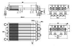 Bithermal heat exchanger for gas boiler Ferroli Domiproject/Fereasy C32/F32 39819910